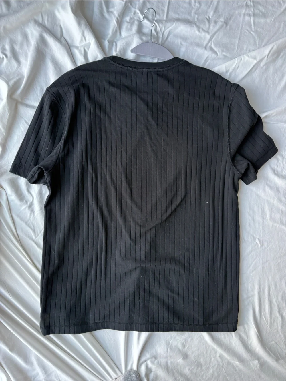 Banana Republic Black Ribbed Short Sleeve Top